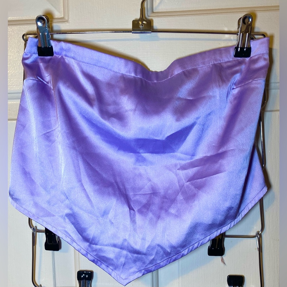 Purple Hollister Satin Crop Top, L